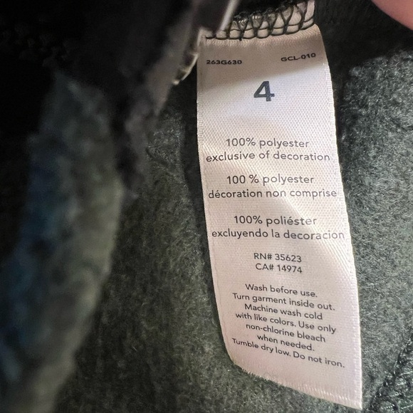 Carter's Green Fleece Zip-Up Sweater - Picture 4 of 7